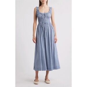 Doen Emmaretta Dress in Blue Gingham Size Medium NWT